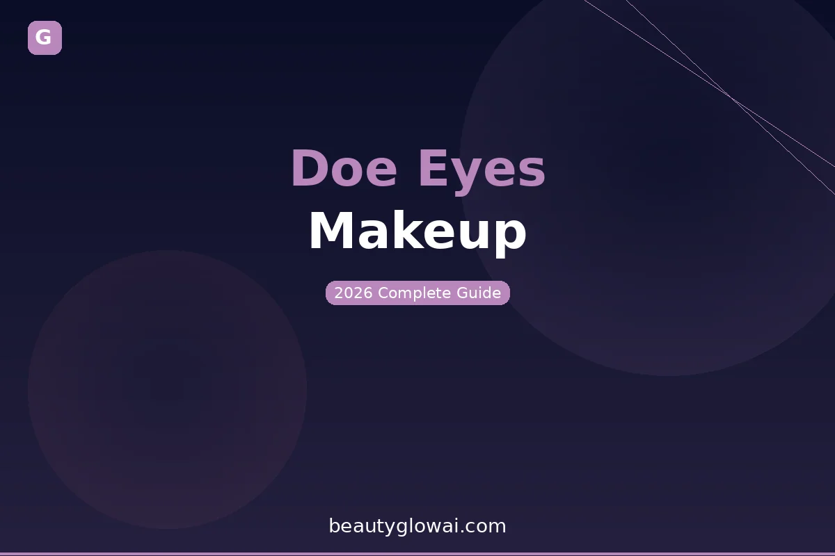 Close-up of doe eyes makeup look showing wide, bright eyes with soft brown tones